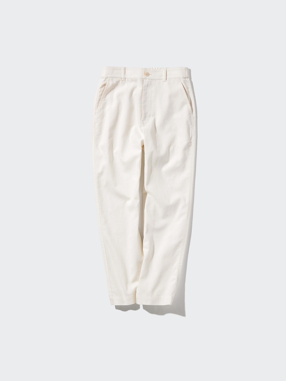 Uniqlo Off-White Linen Cotton Tapered Pants Medium